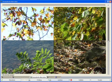 FixFoto 3.0 - Korrektur von chromatischen Aberrationen in 4-Felder-Ansicht